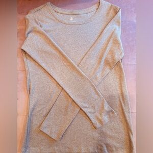 Lands' End Heather Light Brown Long Sleeve Tee